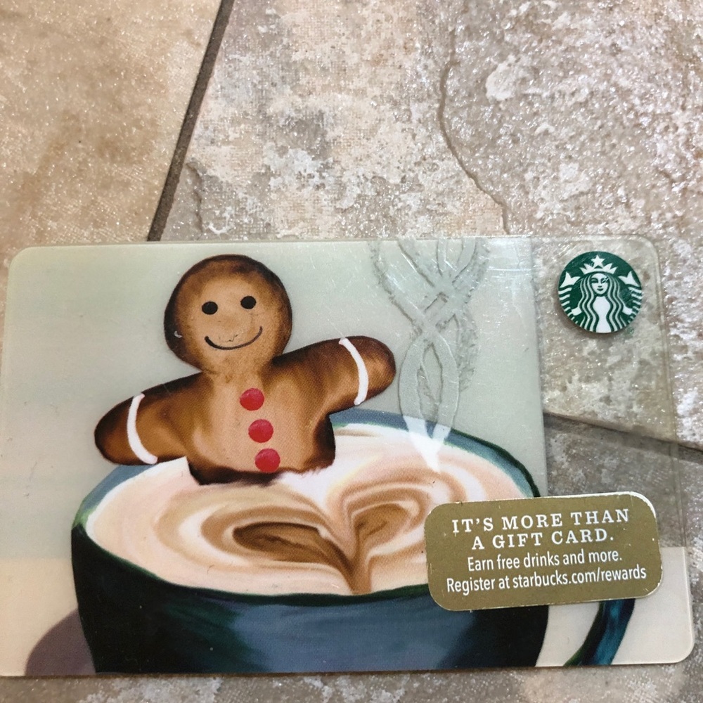 STARBUCKS CARD GINGERBREAD-MAN IN LATTE 2016
